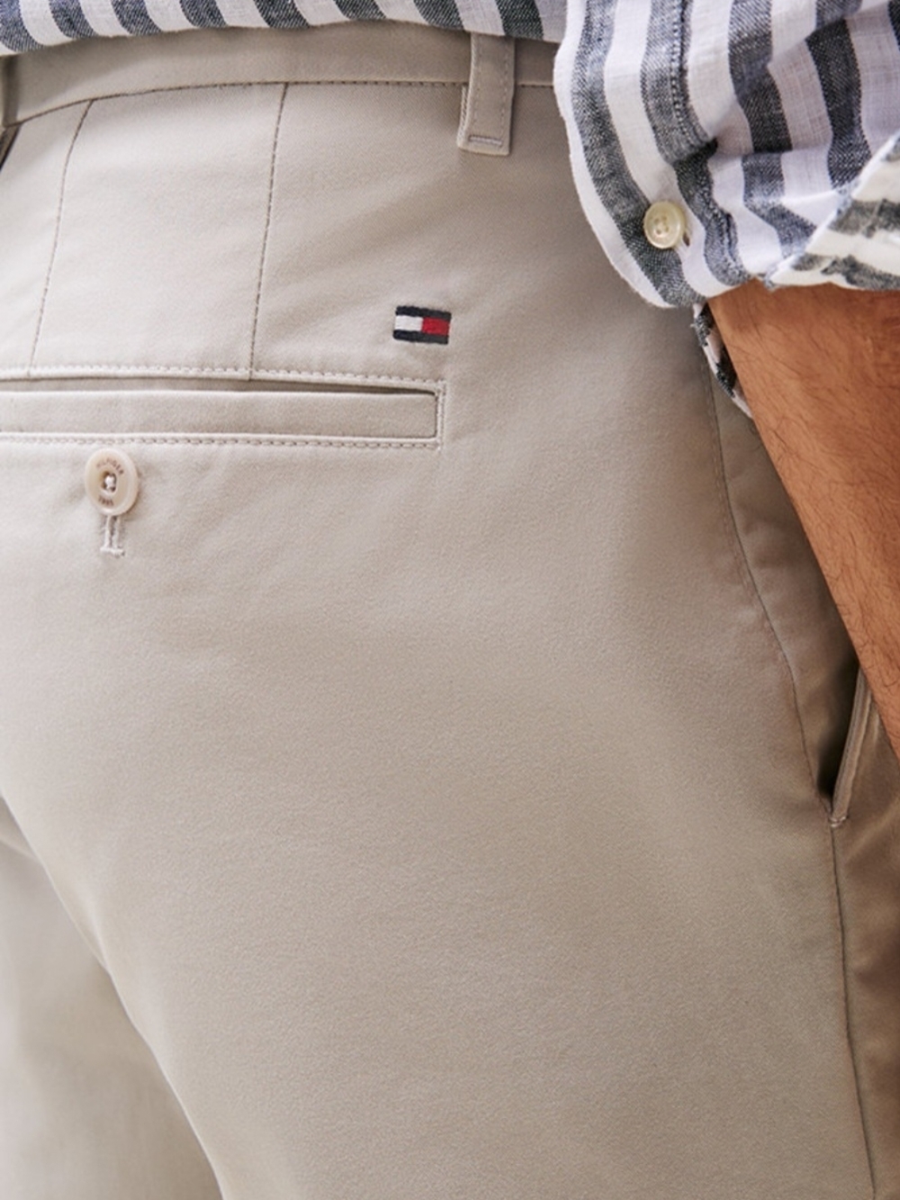 Tommy Hilfiger Beige Chino Pants with Flag Detail